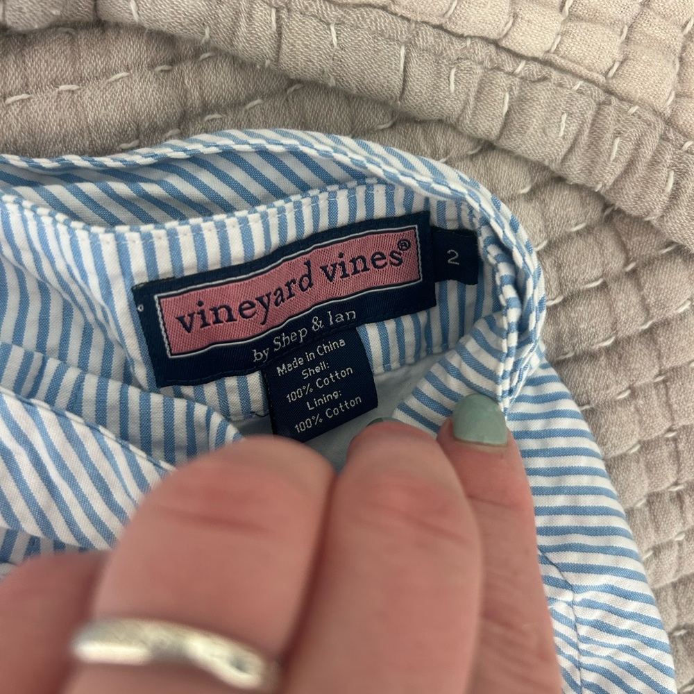 Vineyard Vines Blue Seersucker Mini Skirt - Picture 3 of 4